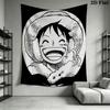 Monkey D Luffy Wandteppich Ästhetischer Wandbehang Bedruckte Stoffdecke Dekorative Wandteppiche für Schlafzimmer Wohnzimmer Heimdekoration