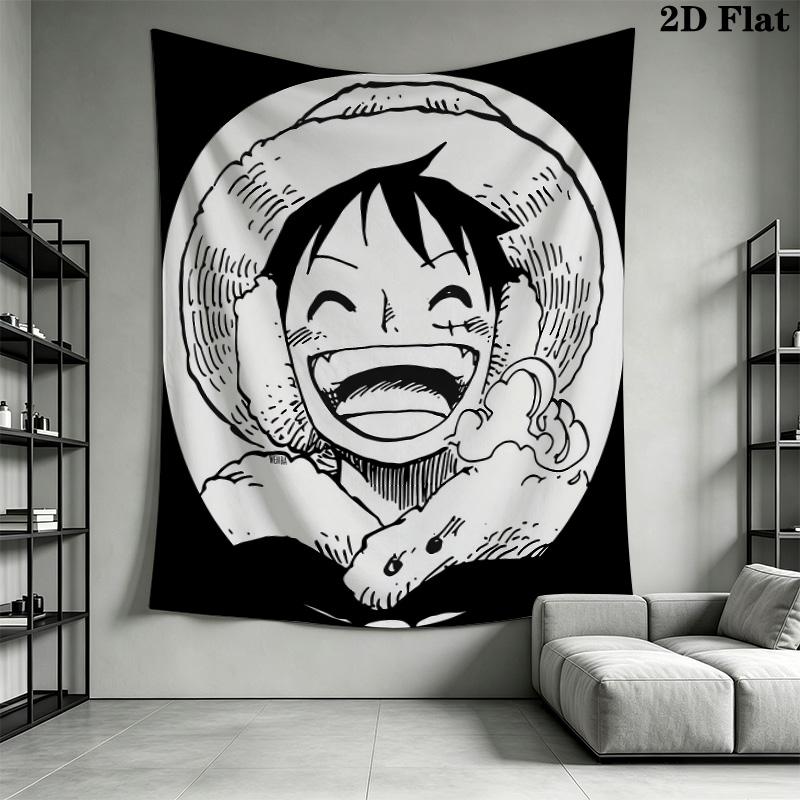 Monkey D Luffy Wandteppich Ästhetischer Wandbehang Bedruckte Stoffdecke Dekorative Wandteppiche für Schlafzimmer Wohnzimmer Heimdekoration
