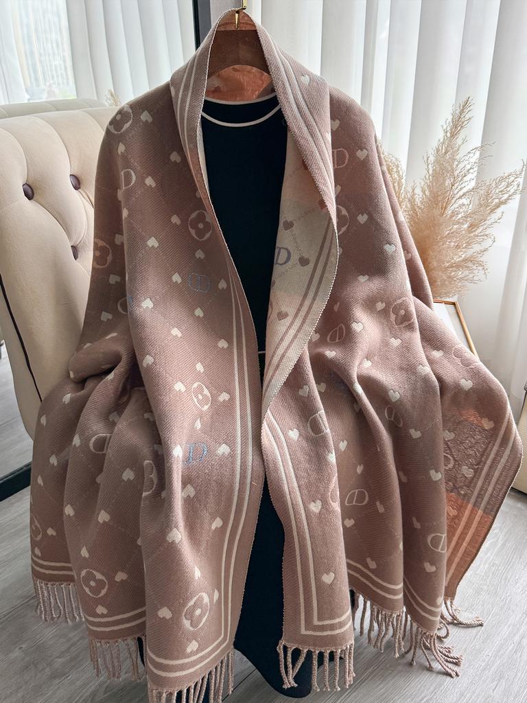 צעיף צעיפים שאוול חורפי חדש עוטף עיצוב צעיף קשמיר נשים חם אופנה פשמינה פונצ'ו צווארון צעיף בנדנה