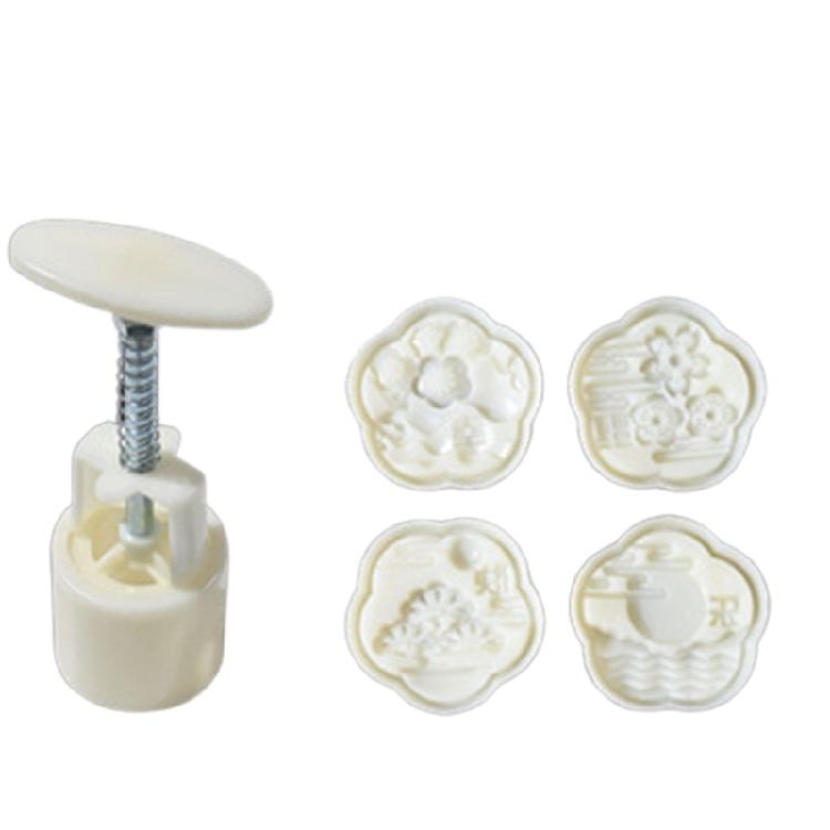 Various Shape Mooncake Mold DIY Hand Pressure Fondant Mooncake Mould with Stamps