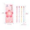 4pcs Sakura Gel Ink Pens Set Cherry Blossom Flower Print 0.5mm Ballpoint Black Color Ink Quick Dry Smooth Writing
