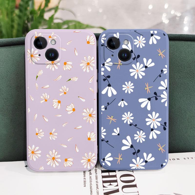 Daisies Fly Phone Case For iPhone 17 17 Air 16 15 14 13 12 11 Plus Pro Max Min Liquid Silicone Cover