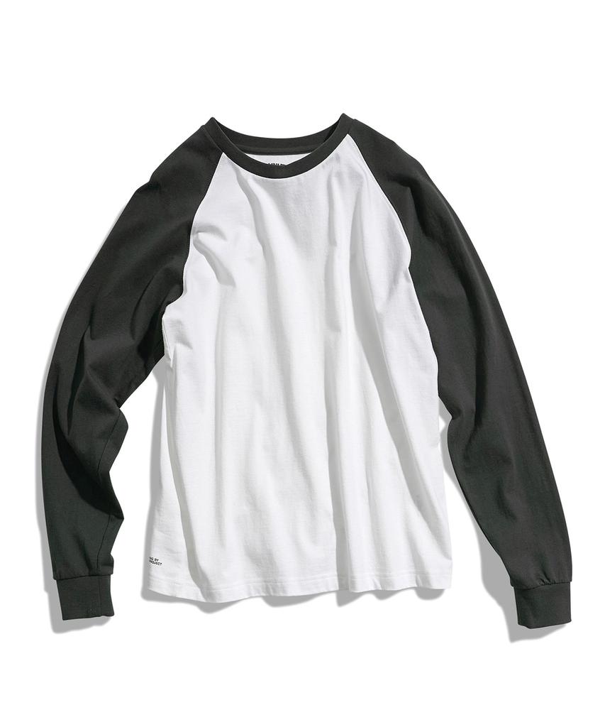 MINIMALPROJECT Under Log Raglan Long Sleeve T-Shirt Mlt123 [White/Darkgray]