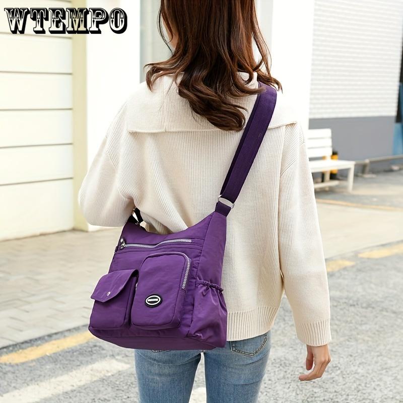 Women's Casual Nylon Crossbody Bag - Water-Resistant, Adjustable Strap, Zip Closure, Foldable Design In Mixed Colors