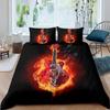 Electric Guitar King Queen Duvet Cover Stringed Instrument Bedding Set Musical Note Quilt Cover Hippie Polyester Comforter Cover