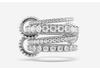 Two-Tone Stainless Steel Zircon Diamond Interlocking Ring