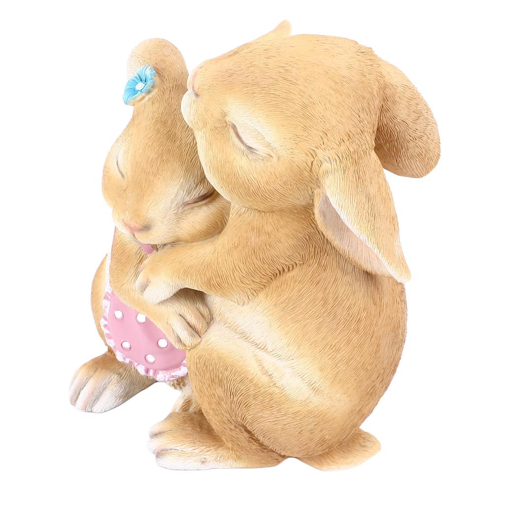 Garden Rabbit Statue Fadeless Resin Bunny Ornament Adorable Exquisite Animal Figurine for Lawn Yard Patio