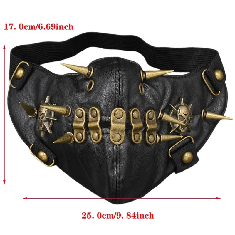 Gothic Punk Spiked Skull Face Mask Stylish costume Accessory Face Covering for Halloween Event and Themed Performances