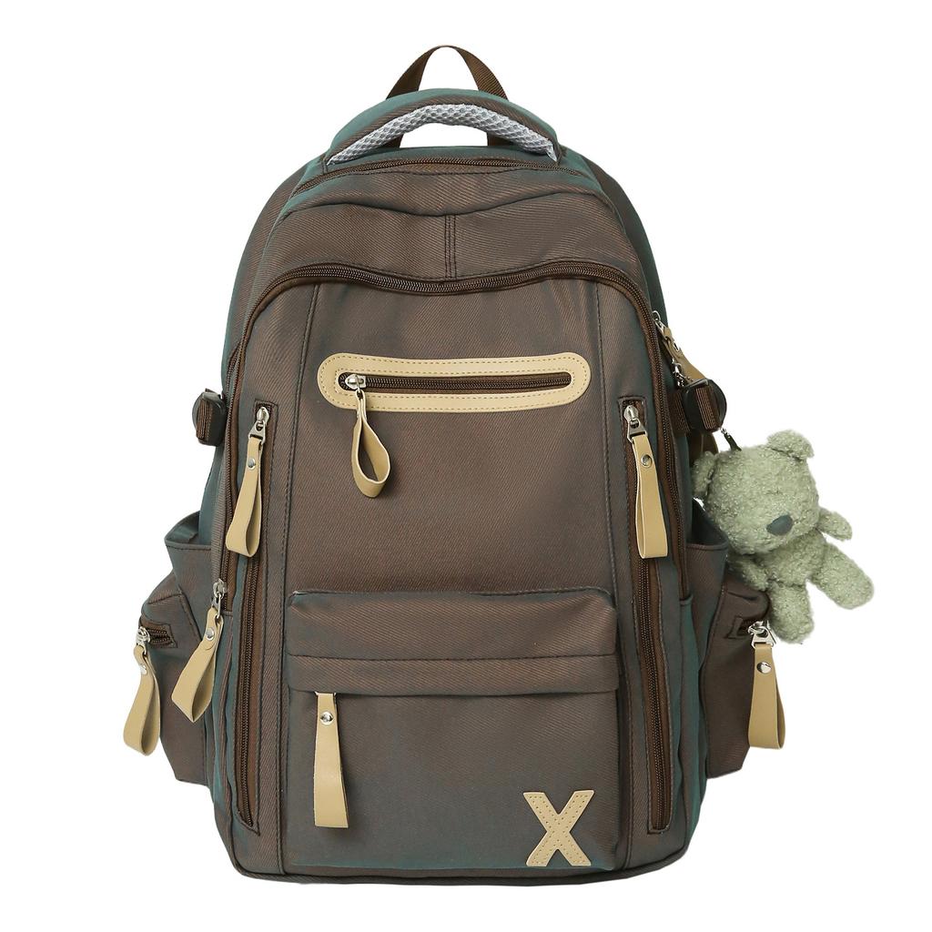 Schoolbag Korean version ins new high-value college style simple backpack couple light travel mountaineering large-capacity backpack