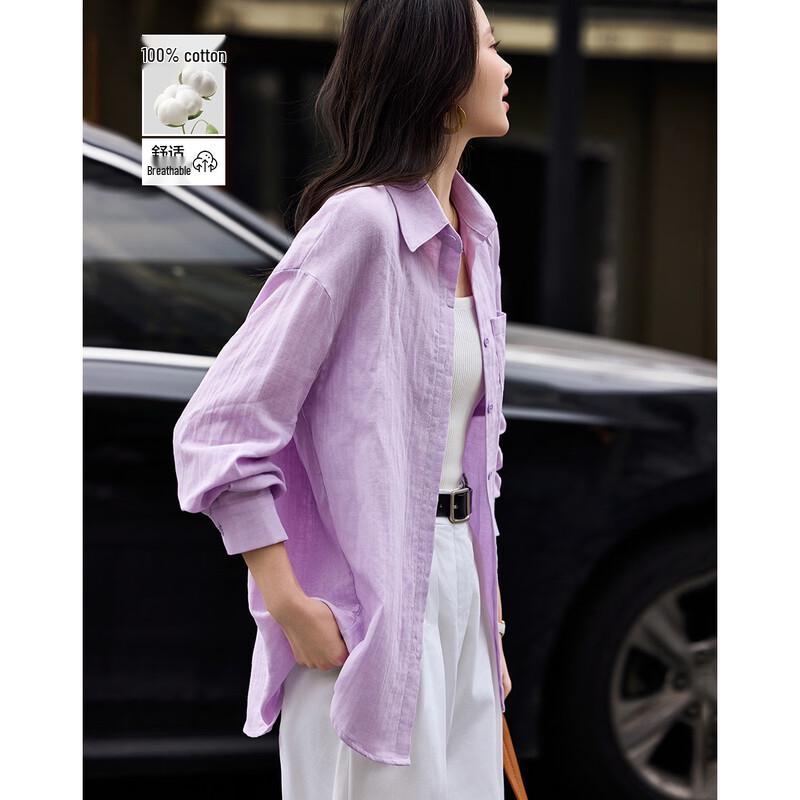Demanana Women s Pure Cotton Loose Lapel Shirt M