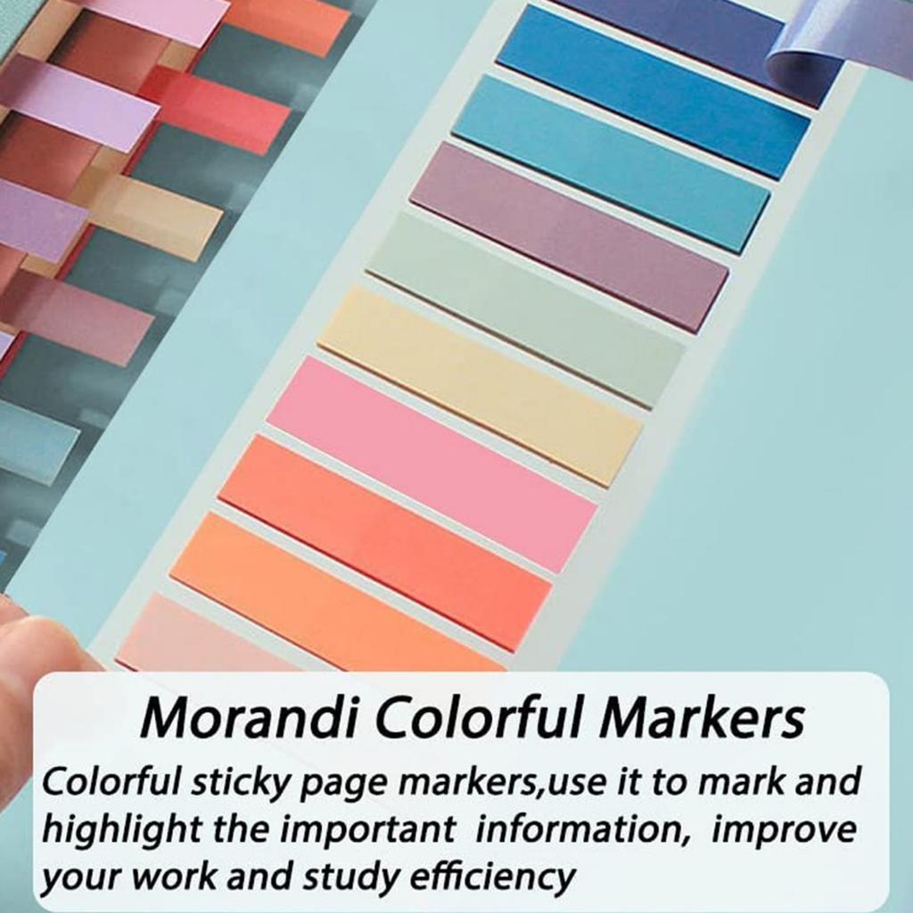 Multifunction Sticky Tabs Morandi Page Markers for Notebooks, MultiColored