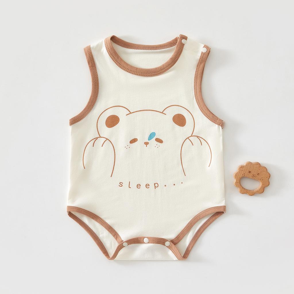 Baby Sleeveless Bodysuit, Lightweight Breathable Infant Tank Romper, Summer Triangle Onesie for Newborns