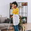 Woman Half Waist Cooking Kitchen Apron Short Lolita Maid Sexy Lace Black White Bib Beauty Flower Coffee Shop Pinafore Home Work