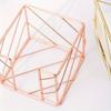 1Pc Hollowed-out Ironwork Rose Gold Note Box Metal Hard and Not Easy To Damage Desktop Office Storage Box