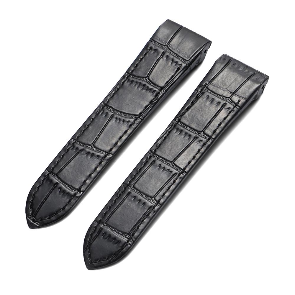 

Genuine Calfskin Leather Watch Straps Slub Pattern 20mm 23mm Watch Band for Cartier Santos for Men Women Folding Buckle Bracelet 20mm