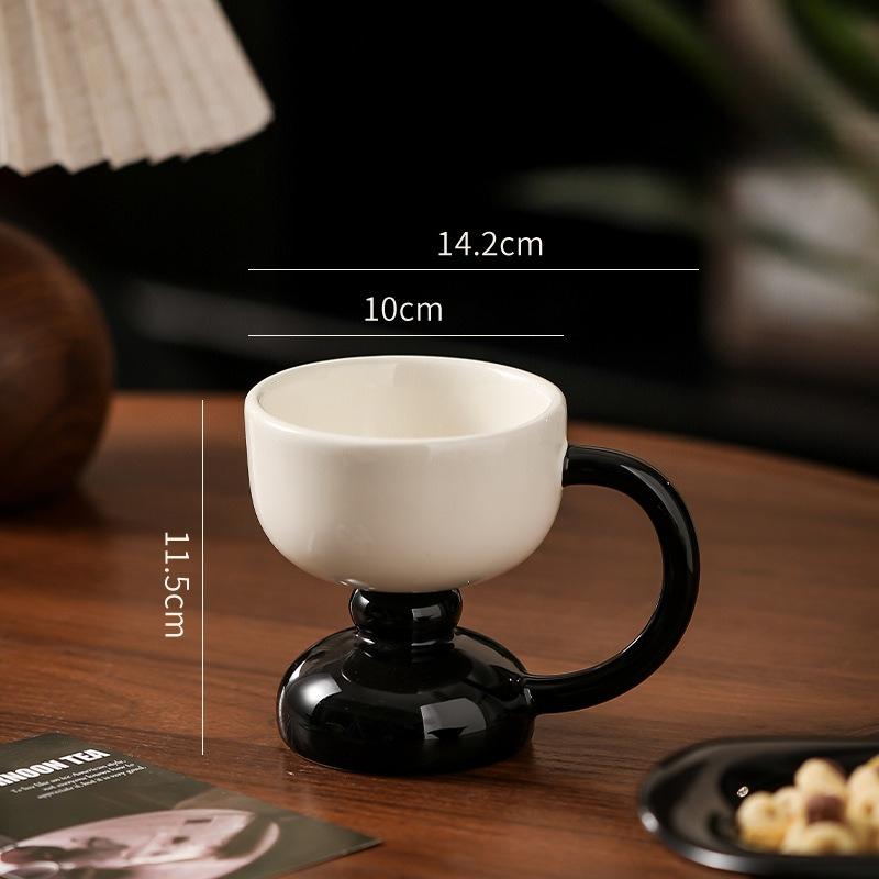 

Retro Ceramic Mug Hand Painted Tall Coffee Cup with Handle Mug Milk Oatmeal Ice Cream Water Cup Kitchen Accessory Drinkware Gift 250ml