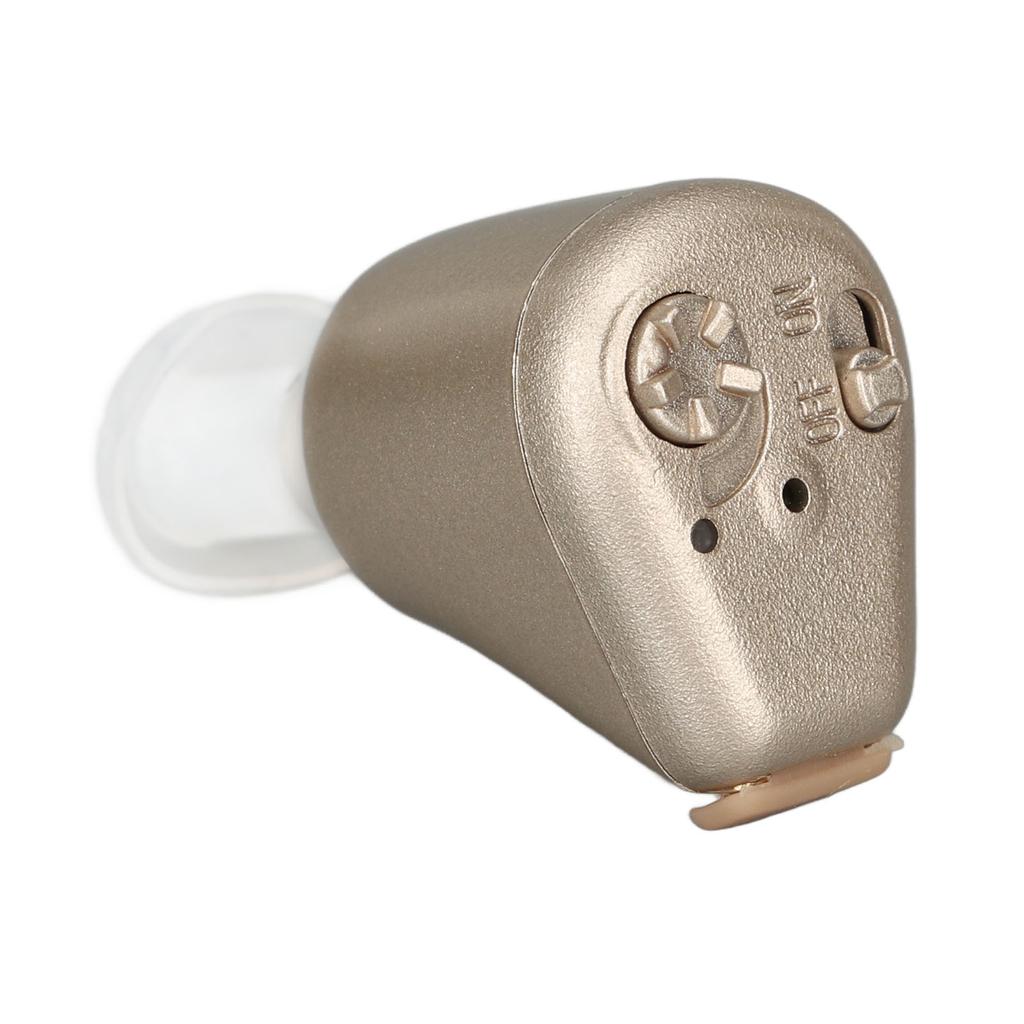 Rechargeable Sound Amplifier Medical Grade Silicone Ergonomic Compact Silver Ear Hearing Device for Daily Life