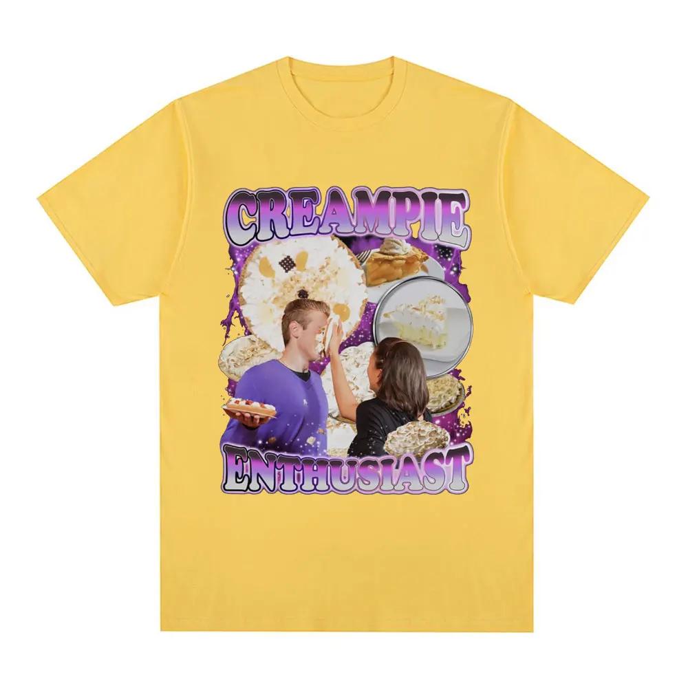 

Футболка с графическим принтом Creampie Enthusist Meme Модная футболка Harajuku Retro с короткими рукавами Повседневная футболка большого размера 4XL