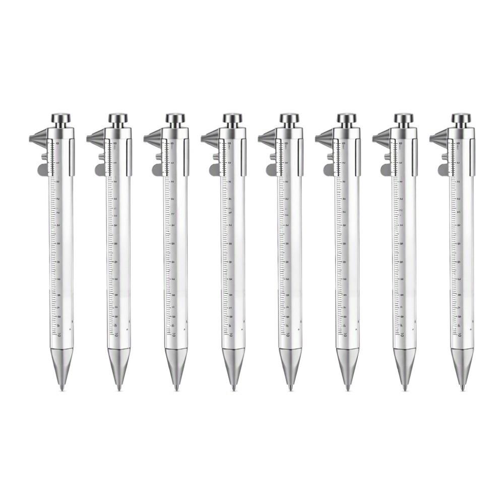 8pcs 0-100mm Range Measuring Roller Pen 0.05mm Accuracy Multifunction Caliper Pen For Drafting Work