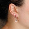 3pcs Silver Color Stainless Steel 26 Letters Hoop Earrings Set For Women A-Z Crystal Zircon Geometric Earrings Wedding Jewelry