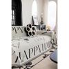 HAPPY LUCKY Knit Sofa Cover Sofa Towel Chenille Black White Couch Cover Pet Mat Living Room Sofa Slipcover Throw Blanket