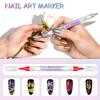 Waterproof Nail Art Pen 12/24 Color Nail Art Marker Quick Drying Pen DIY Nails Art Portable Art Tools for Home Salon