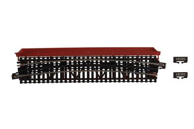 Modelové potřeby pro železnice KATO N Gauge, jednokolejný most s nosníkem, zakřivený železný most, červená, R481-15° 20-470