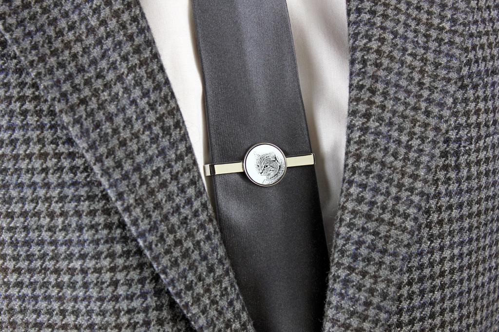 Highland Lynx - cat tie clip, personalized tie clip, unique gift for men from Art-Dog brand