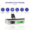 Compact 110lb/50kg Digital Luggage Scale with Backlit Display, Handheld Electronic Scale, Displays Room Temperature, Batteries Included.