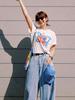 Cartoon Anime Oversized Cotton T Shirt With Print For Casual Wear