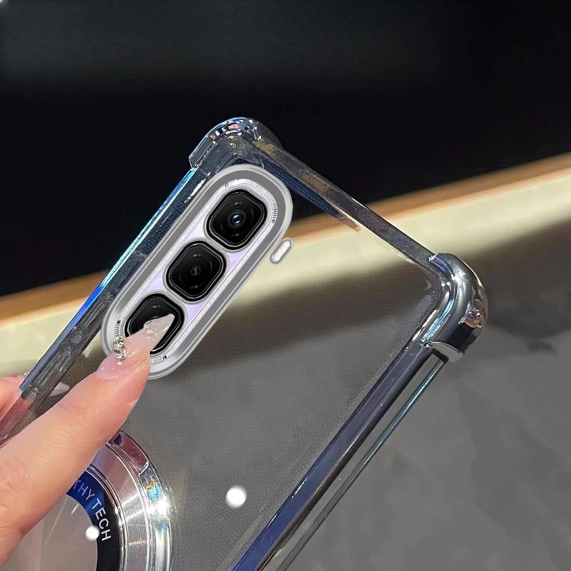 For Infinix Note50Pro Deksel Luksus Plating Stativ Støtsikkert Gjennomsiktig Deksel For lnfinix Hot50ProPlus 50i 40Pro 50S smart10 9 8 SPARKGo