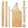 7-Piece Gnocchi Pasta Making Tools, Wooden Pasta Board with Ravioli Stamp and Rolling Pin Set, for Homemade Pasta