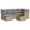 VidaXL Garden Lounge Set with Cushions 7 Pcs, Patio Sofas, Patio Furniture Set, Outdoor Furniture, Beige 3249798