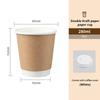 2Pcs/set Black/White Lid Coffee Paper Cups Kraft Paper Material Disposable Double Insulated Cup for Coffee Milk Hot Drinks