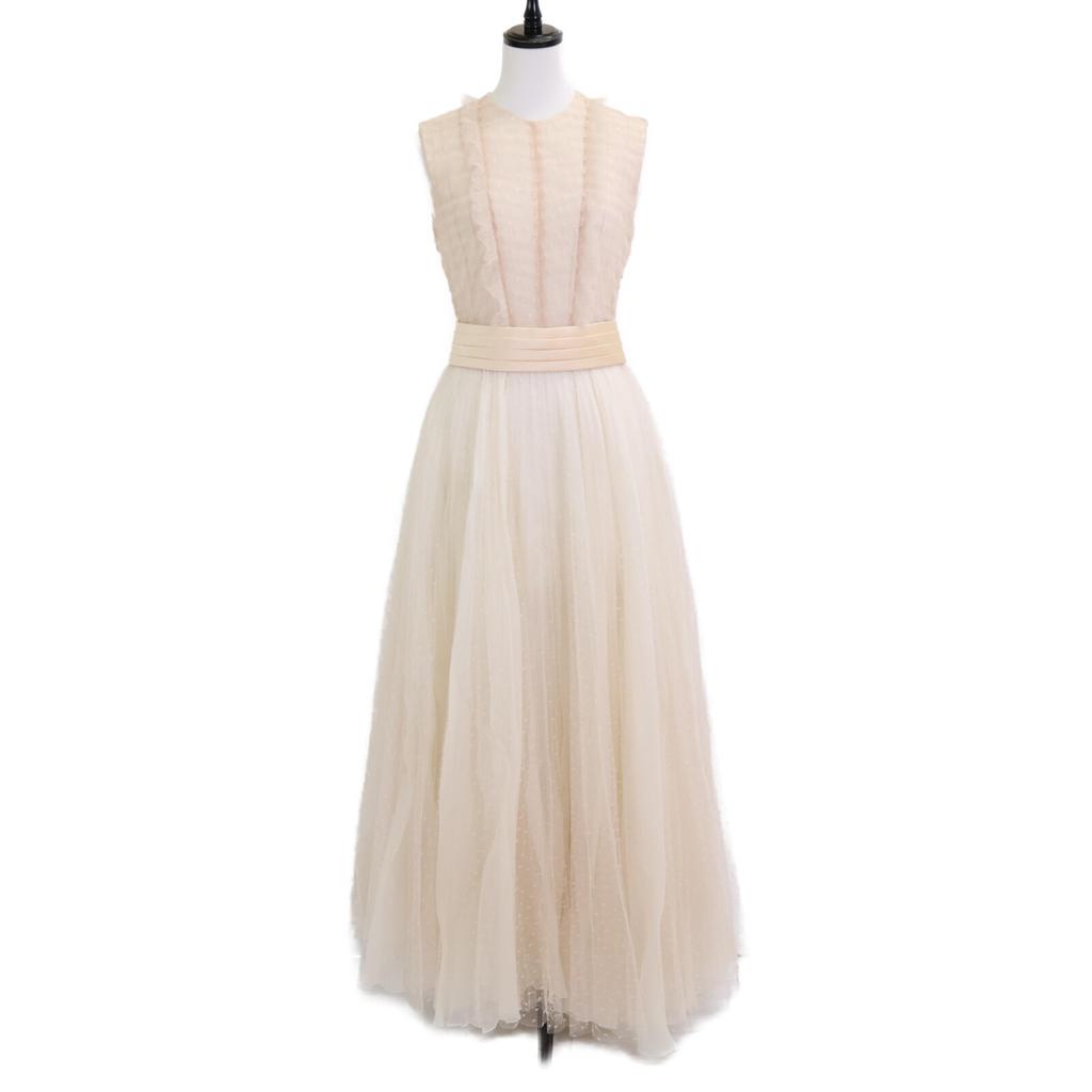 Giambattista Valli Tulle Lace Dress, MAISON KOIDO Ribbon Belt Set Dress 38 IvoryUsed