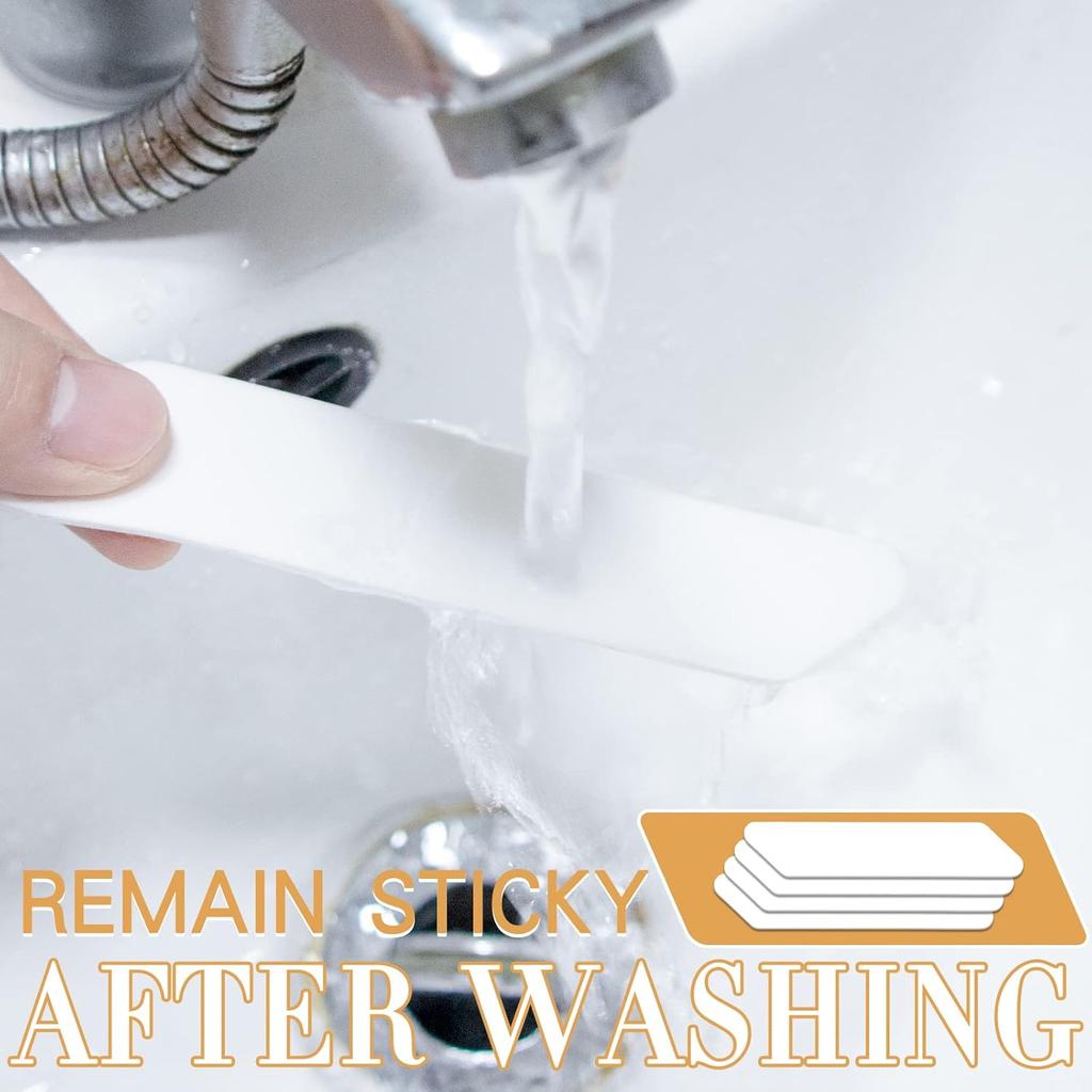 Rug Tape,16 Pcs Dual Sided Washable Removable Rug Stopper for Area Rug, Non Slip Adhesive Prevent Curl for Hardwood Floors and Carpet Corners