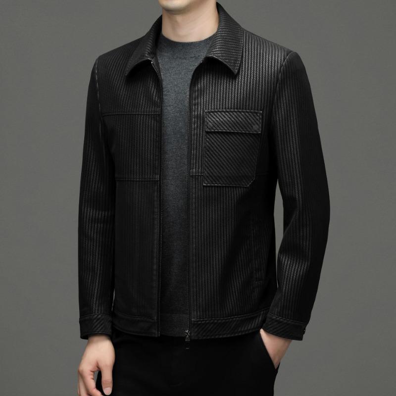 Herbst- und Winter-Neuheiten Herrenjacken, modische Freizeit-Reversjacken mit vertikalen Streifen für Männer mittleren Alters