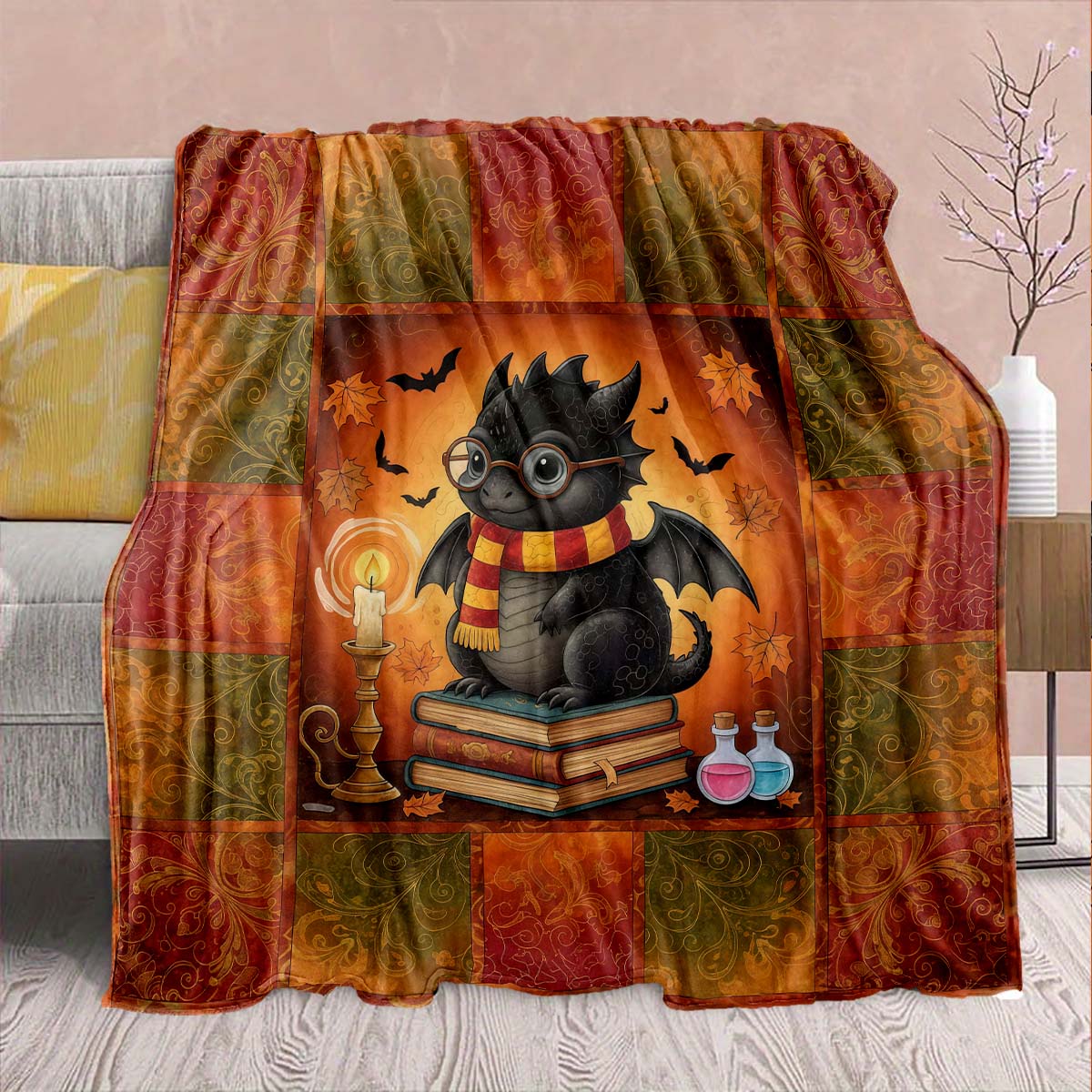 

Magic Owl Flannel Blanket - Soft Warm Perfect for Sofa, Bedding Camping Travel Office Home Decor 75x90cm