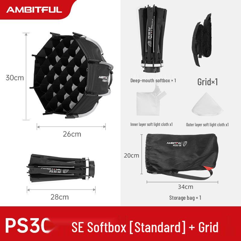 Ambitful Zhijie Quick-Install Octagonal Mini Softbox for Godox TT520II V1 Flash