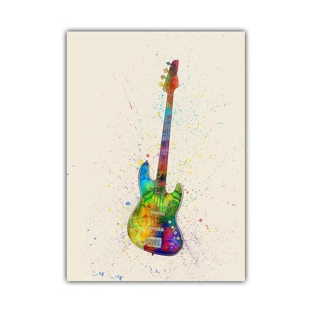 New Graffiti Art Musical Instrument Canvas Painting Wall Art Saxophone Guitar Violin Poster Living Room Home Decoration Mural No Frame