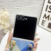 For Samsung Galaxy Z Flip7 5G Case Retro Rhombus PU+PC Phone Cover with Love Pendant and Strap