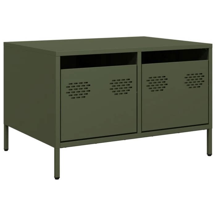 VidaXL Meuble TV vert olive 68x50x43,5 cm acier laminé à froid, support TV, buffet TV, armoire hifi, banc TV, armoire en 851242
