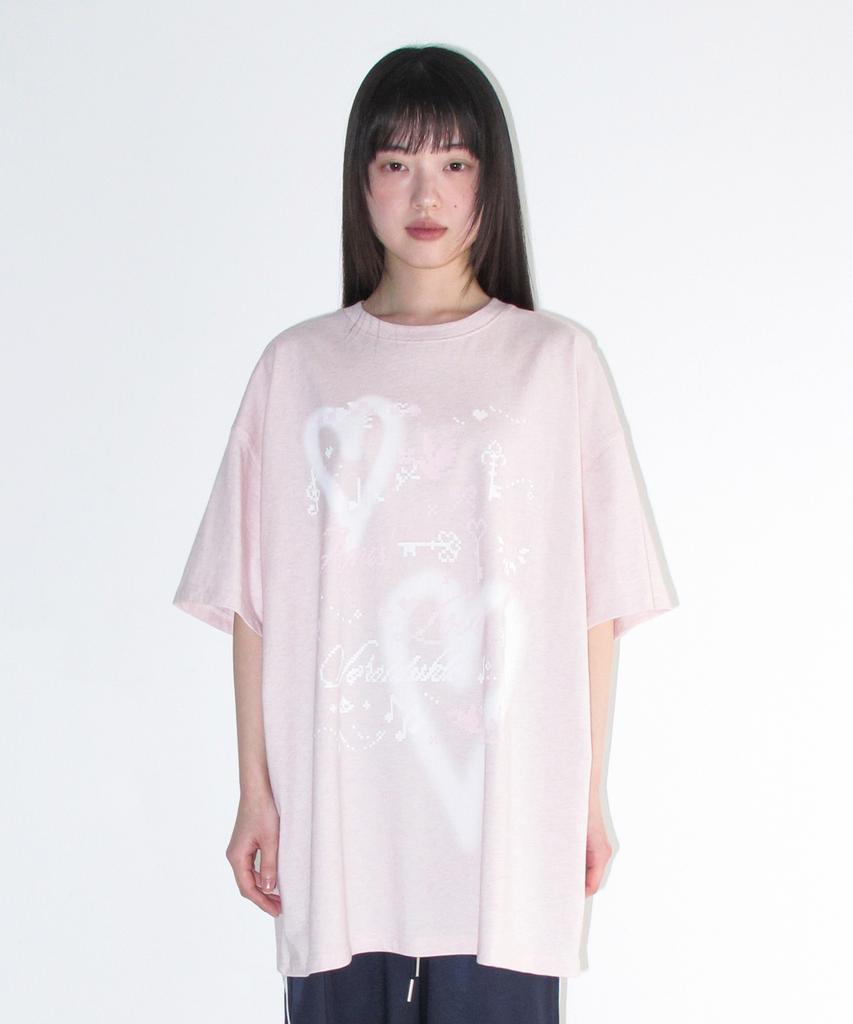 AMES-WORLDWIDE Heart Pixel Art Tee Pink