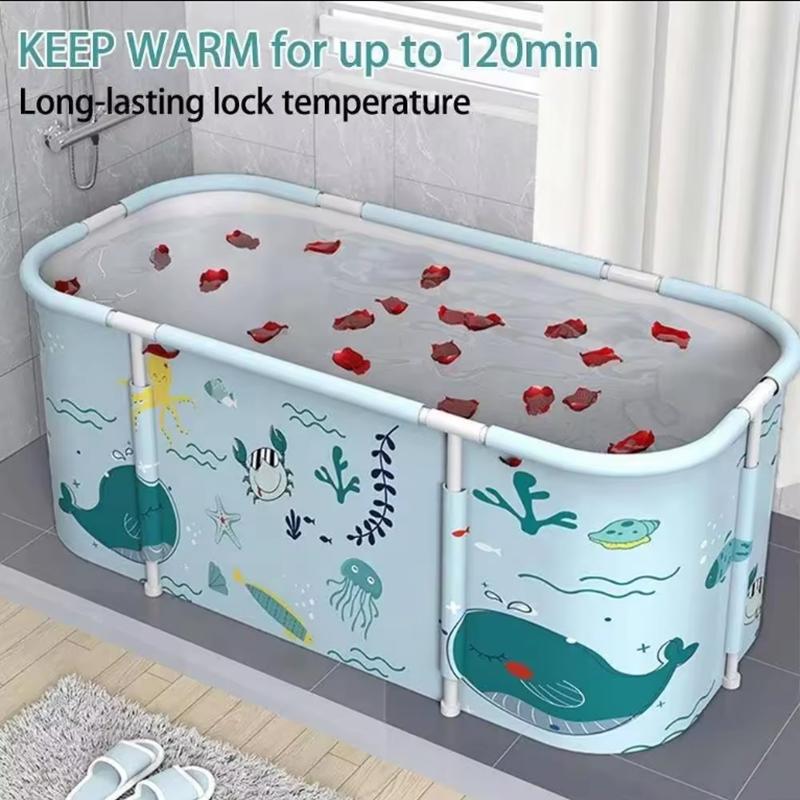 Portable Folding Bathtub For Adult Children Swimming Pool Large Bath Bucket Insulation Bathing Bath Tub Home Bathroom Supplies