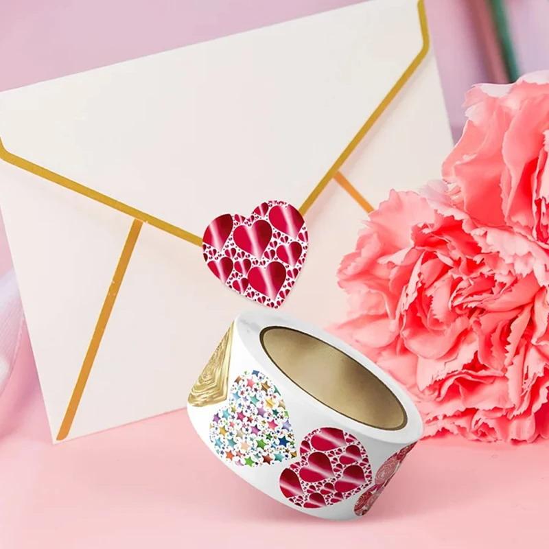 500pcs Heart Shape Valentine's Day Stickers Birthday Party Seal Labels Good Cute Stickers Box Tag