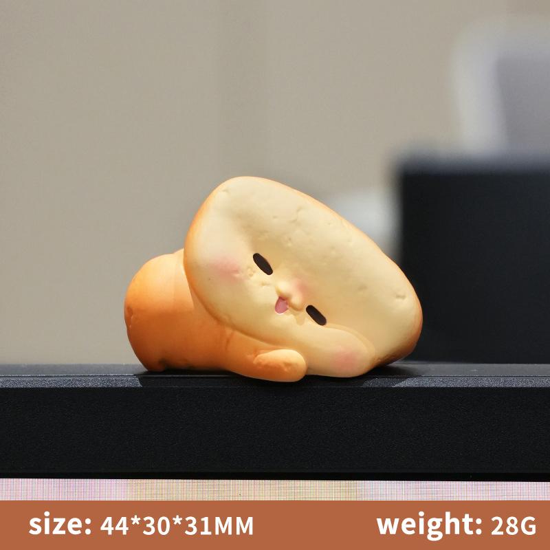 Cute Chubby Cat Monitor Topper Creative Cartoon Figurine Mini Desk Decor for Office Workstation Home Bedroom Table