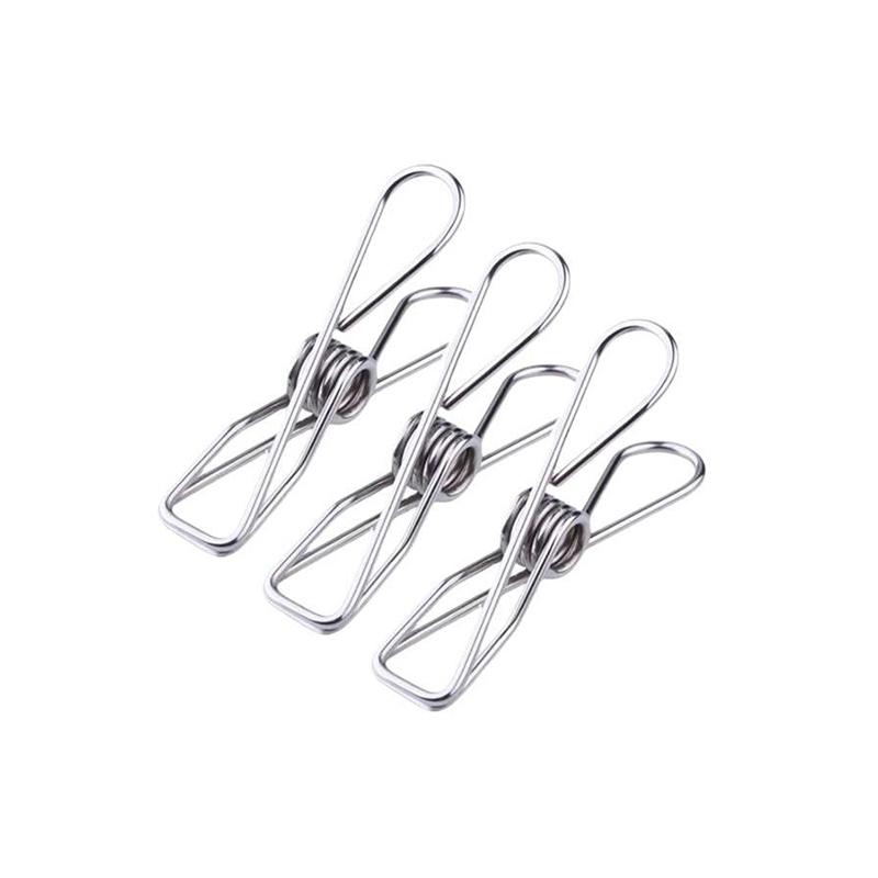 10PCS Stainless Steel Wire Clamp Underwear Socks Food Clothes Drying Sock Clip Hanger Fixing Strong Clip Multifunctional TMZ