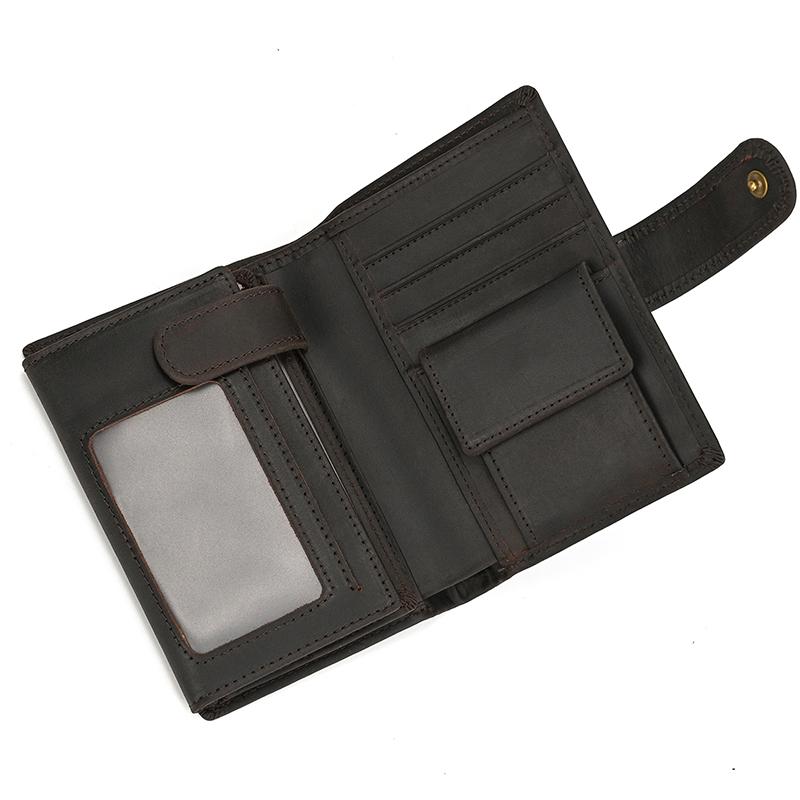 Retro anti-theft leather men's wallet male clip purse wallet casual style short purse cowhide retro luxury business card holder
