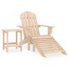 Vidaxl Adirondack Garden Chair with Footrest and Table, Fir