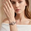 Gedi Women's Retro Waterproof Watch with Smooth Metal Beaded Strap and Exquisite Round Dial.